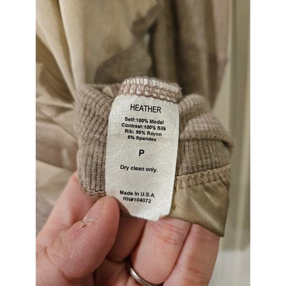 Heather by Bordeaux Blouse XS Champagne Gold Silk Modal Mixed Media‎ - Picture 4 of 5